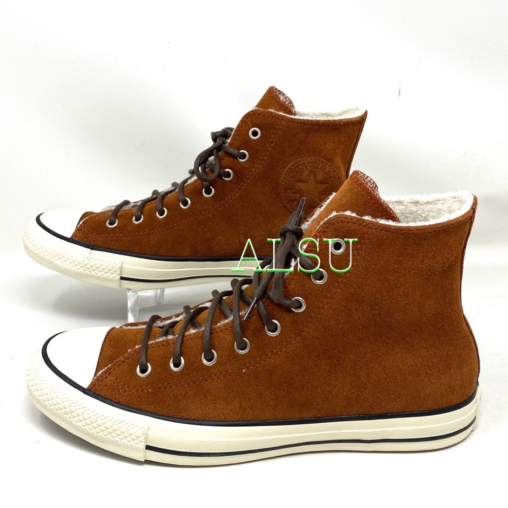 Converse Ctas High Suede Fur Cinnamon Women Sneake - Picture 6 of 9